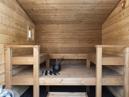 Lunawood Thermowood Interior Sauna Yard Sauna Finland 2019 2